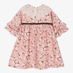 Sarah Louise-Girls Pink Cotton Floral Dress | Childrensalon Outlet