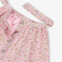 Sarah Louise-Girls Pink Floral Cotton Twill Skirt | Childrensalon Outlet