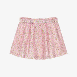 Sarah Louise-Girls Pink Floral Cotton Twill Skirt | Childrensalon Outlet