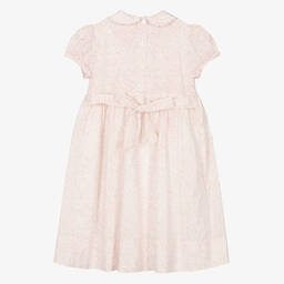 Sarah Louise-Girls Pink Floral Hand-Smocked Cotton Dress | Childrensalon Outlet