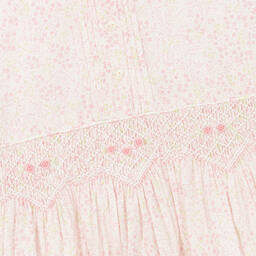 Sarah Louise-Girls Pink Floral Hand-Smocked Cotton Dress | Childrensalon Outlet