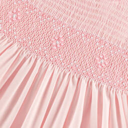 سارا لويز-Girls Pink Hand-Smocked Long Sleeve Dress  | Childrensalon Outlet