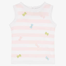 Sarah Louise-Girls Pink Stripe Cotton Slipover | Childrensalon Outlet