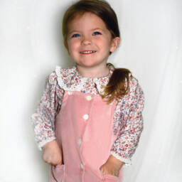 Sarah Louise-Girls Pink Velvet Pinafore Set | Childrensalon Outlet