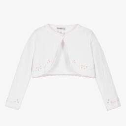 Sarah Louise-Girls Pink & White Knit Bolero | Childrensalon Outlet