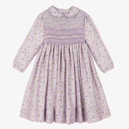 Sarah Louise-Girls Purple Smocked Dress | Childrensalon Outlet