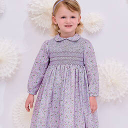 Sarah Louise-Girls Purple Smocked Dress | Childrensalon Outlet