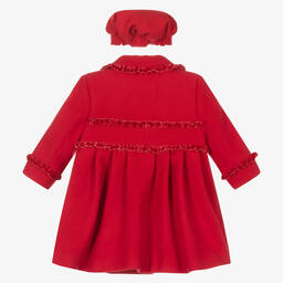 Sarah Louise-Girls Red Coat & Hat Set | Childrensalon Outlet
