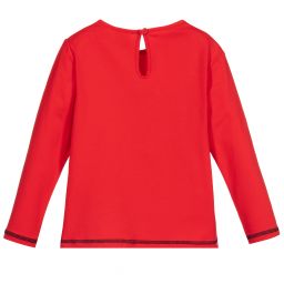 Sarah Louise-Girls Red Cotton Top | Childrensalon Outlet