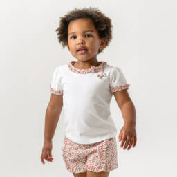 Sarah Louise-Girls Red Floral Cotton Ensemble | Childrensalon Outlet