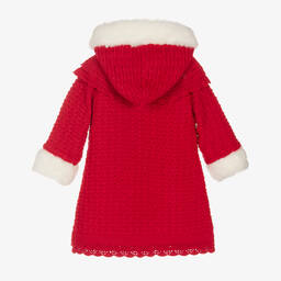 Sarah Louise-Girls Red Knitted Coat | Childrensalon Outlet