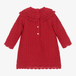 Sarah Louise-Girls Red Knitted Dress | Childrensalon Outlet