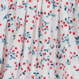 Sarah Louise-فستان مطرز سموكينغ مزيج قطن لون أحمر وأبيض | Childrensalon Outlet