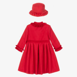 Sarah Louise-Girls Scarlet Coat and Hat Ensemble | Childrensalon Outlet