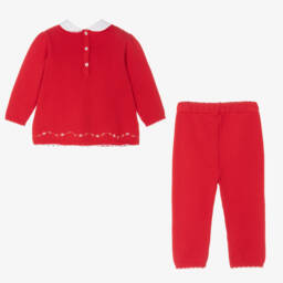 Sarah Louise-Girls Scarlet Cotton Knit Ensemble | Childrensalon Outlet