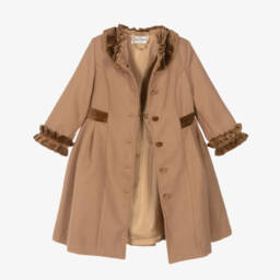Sarah Louise-Girls Tan Felted Coat & Hat Set | Childrensalon Outlet