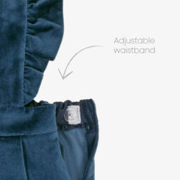 Sarah Louise-Girls Teal Blue Velvet Dungaree Set | Childrensalon Outlet