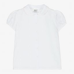 Sarah Louise-Girls White Cotton Blouse | Childrensalon Outlet