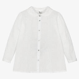 Sarah Louise-Girls White Cotton Blouse | Childrensalon Outlet