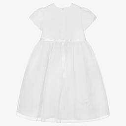 Sarah Louise-Girls White Embroidered Organza Dress | Childrensalon Outlet