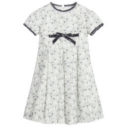 Sarah Louise-Girls White & Grey Dress | Childrensalon Outlet