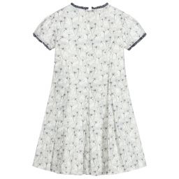 Sarah Louise-Girls White & Grey Dress | Childrensalon Outlet