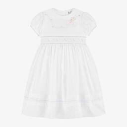 Sarah Louise-Girls White Hand-Smocked Dress | Childrensalon Outlet