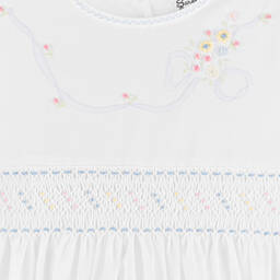 Sarah Louise-Girls White Hand-Smocked Dress | Childrensalon Outlet
