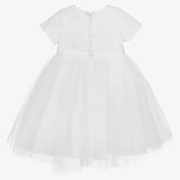 Sarah Louise-Girls White Lace & Tulle Dress | Childrensalon Outlet