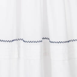 Sarah Louise-Girls White & Navy Blue Smocked Dress | Childrensalon Outlet