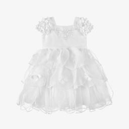 Sarah Louise-Girls White Organza Embellished Dress | Childrensalon Outlet