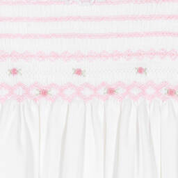 Sarah Louise-Girls White Smocked Cotton Dress  | Childrensalon Outlet
