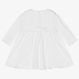 Sarah Louise-Girls White Smocked Cotton Dress  | Childrensalon Outlet
