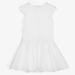 Sarah Louise-Girls White Tulle Special Occasion Dress | Childrensalon Outlet