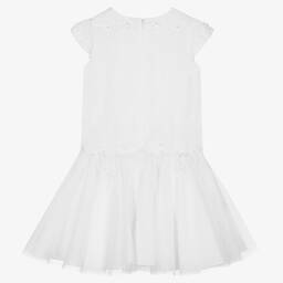 Sarah Louise-Girls White Tulle Special Occasion Dress | Childrensalon Outlet