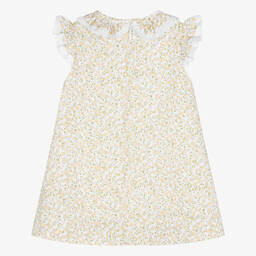 Sarah Louise-Girls Yellow Floral Cotton Dress | Childrensalon Outlet