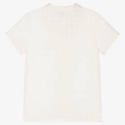 Sarah Louise-Ivory & Beige Check Linen Shirt | Childrensalon Outlet