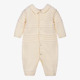 Sarah Louise-Ivory Knitted Romper  | Childrensalon Outlet