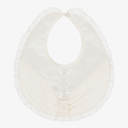 Sarah Louise-Ivory Silk & Lace Bib | Childrensalon Outlet