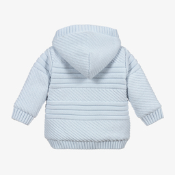 Sarah Louise-Pale Blue Knitted Pram Coat  | Childrensalon Outlet