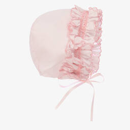 Sarah Louise-Pale Pink Smocked Baby Bonnet  | Childrensalon Outlet