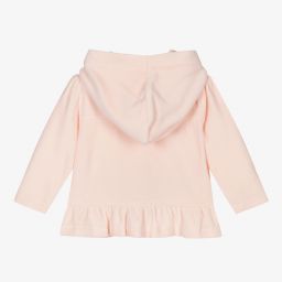 سارا لويز-Pink Velour Hooded Zip-Up Top | Childrensalon Outlet