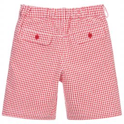Sarah Louise-Red Check Cotton Shorts | Childrensalon Outlet