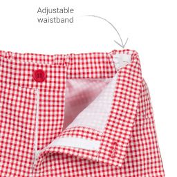 Sarah Louise-Red Check Cotton Shorts | Childrensalon Outlet