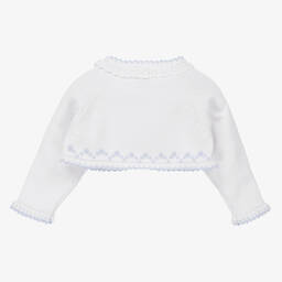 Sarah Louise-White & Blue Knitted Bolero Cardigan | Childrensalon Outlet