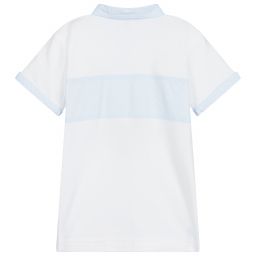 Sarah Louise-White Cotton Polo Shirt | Childrensalon Outlet