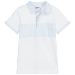 Sarah Louise-White Cotton Polo Shirt | Childrensalon Outlet