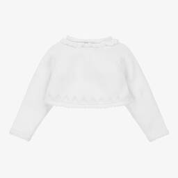 Sarah Louise-White Knitted Bolero Cardigan | Childrensalon Outlet