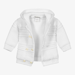 Sarah Louise-معطف شتوي محبوك لون أبيض | Childrensalon Outlet