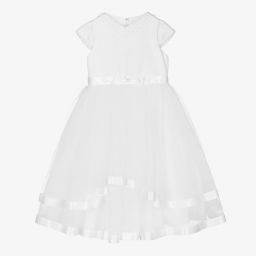 Sarah Louise-White Satin & Tulle Dress | Childrensalon Outlet
